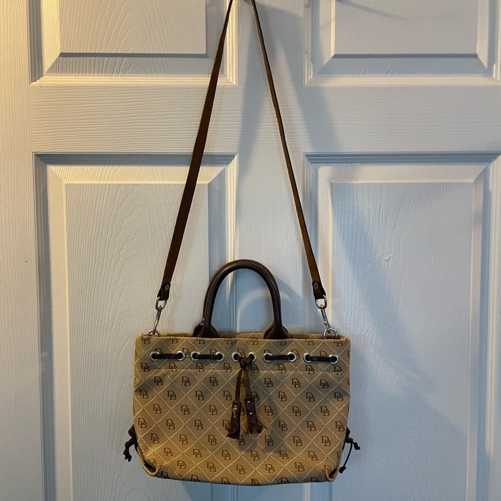 Vintage Dooney & Bourne Canvas Logo Satchel Bag